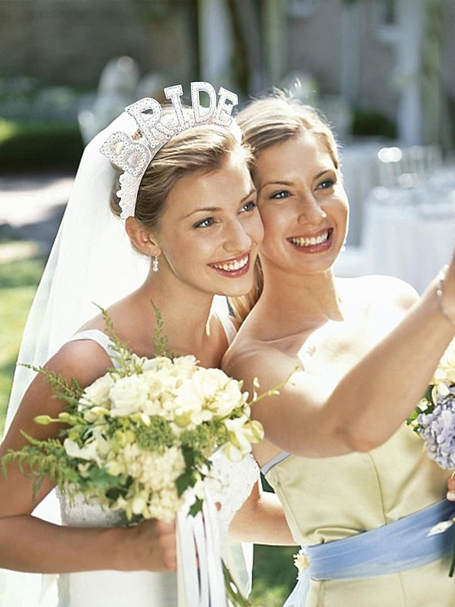 'BRIDE' Headband with – Pearl-Embellished Veil