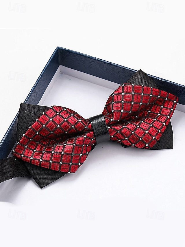 Men's Tie Bow with Christmas Pattern Geometric