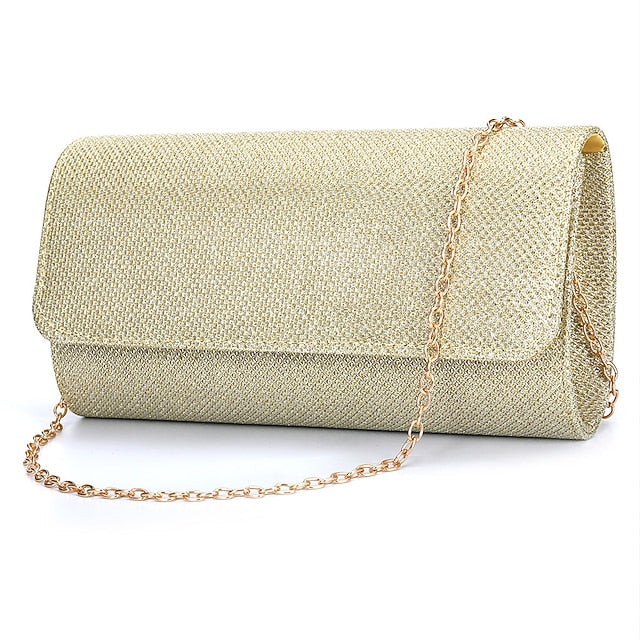 Women's – Clutch Purse Silver Evening Elegant Glitter