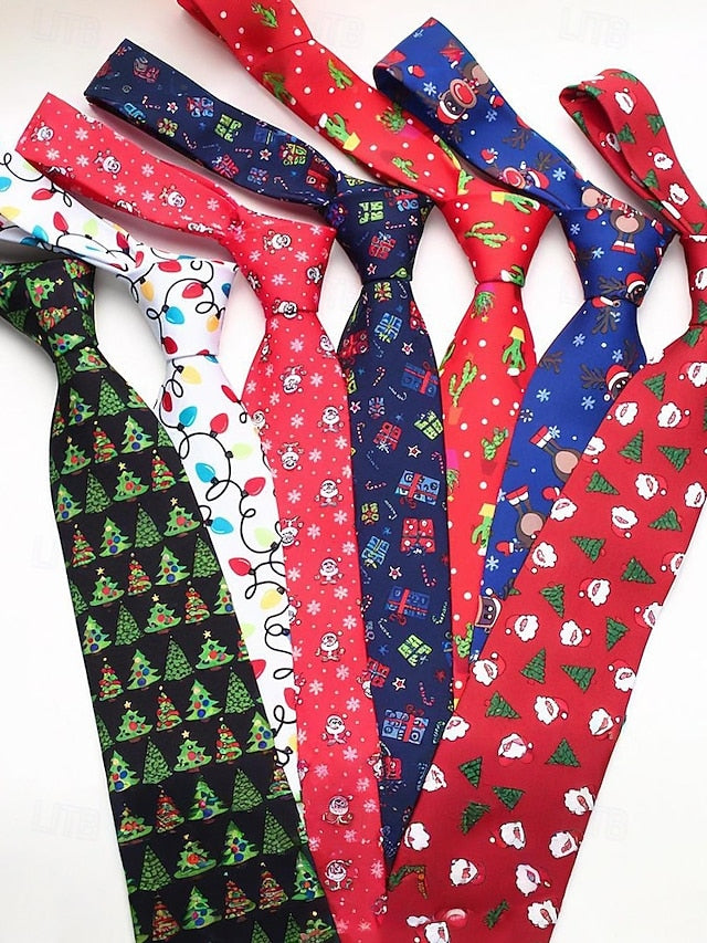 Silk Tie – Fun and Men's Tree Christmas Polyester Santa