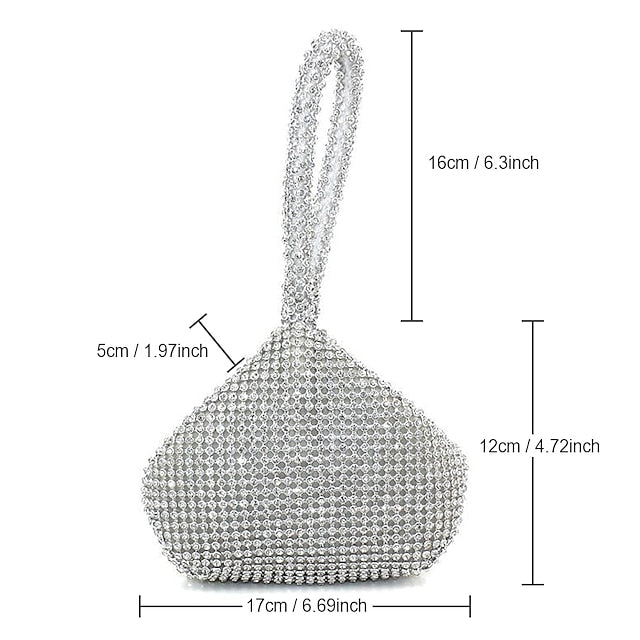 Bag Women's Crystal - Rhinestone Evening Elegant Silver