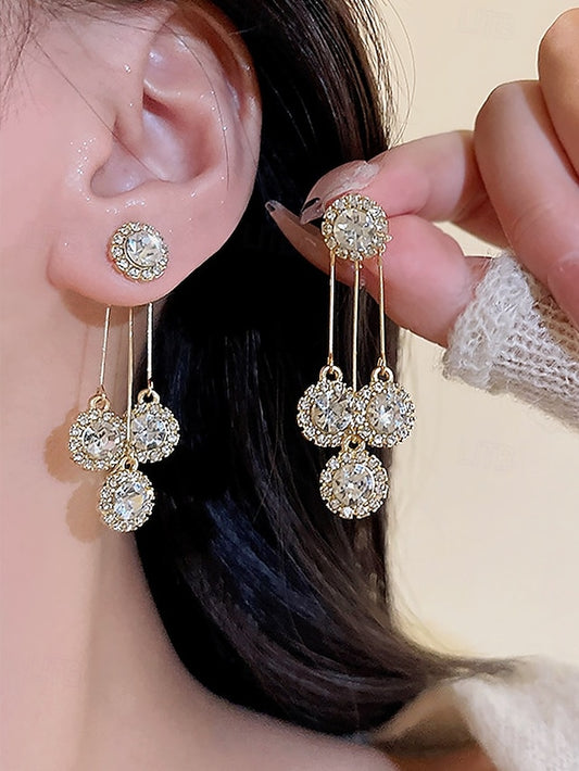 Earrings – Dangle Women Elegant Sparkling Crystal for