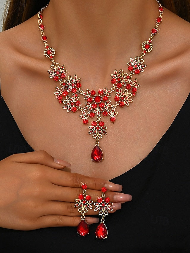 Tiara Women's Set Jewelry and Rhinestone Elegant – Silver