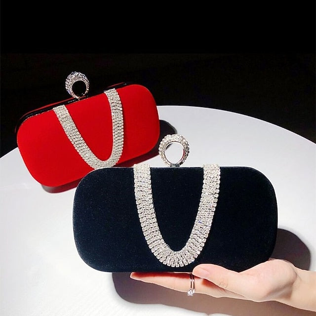 Bags Women's Velvet Clutch Evening Wristlet Bag