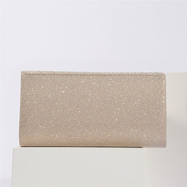 Gold Clutch Glitter Elegant with Bag Evening Women's Metal