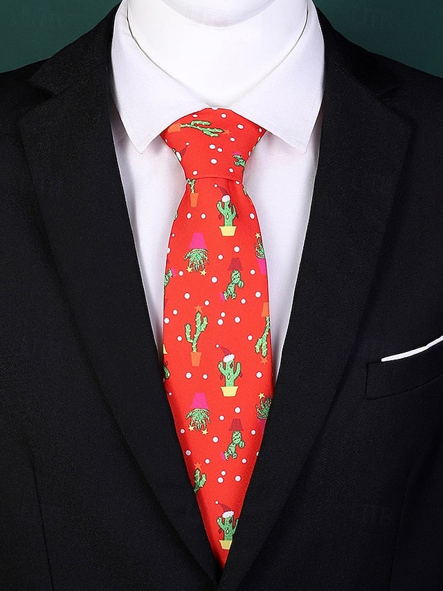 Silk Tie – Fun and Men's Tree Christmas Polyester Santa