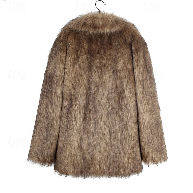Furs Coat Faux Fur Comfortable Warm Women's