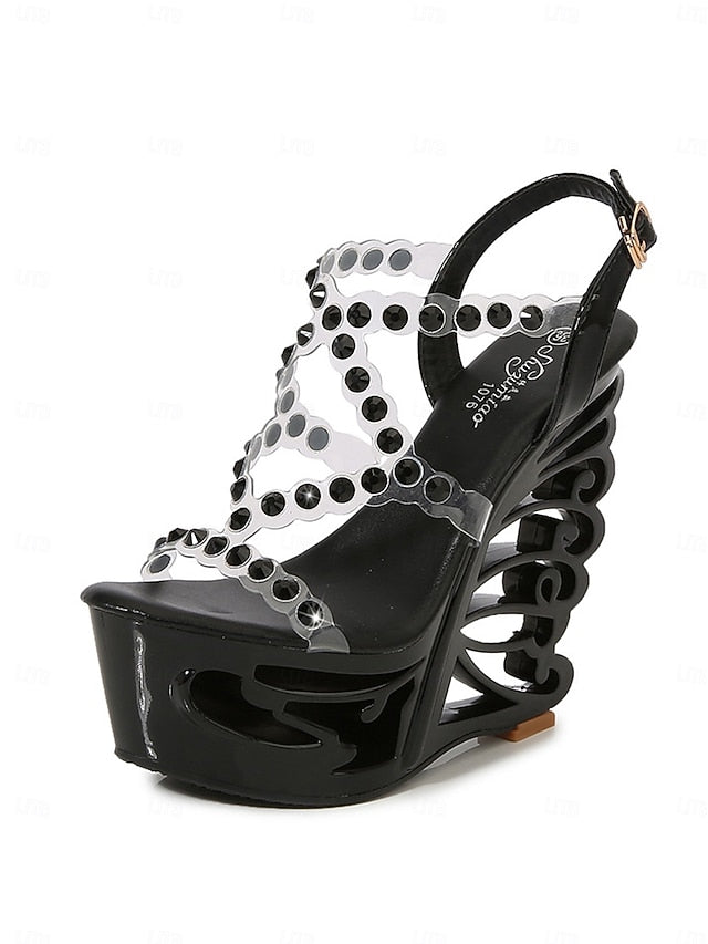 Sandals for Stiletto Silver – Rhinestone Elegant Dance Women