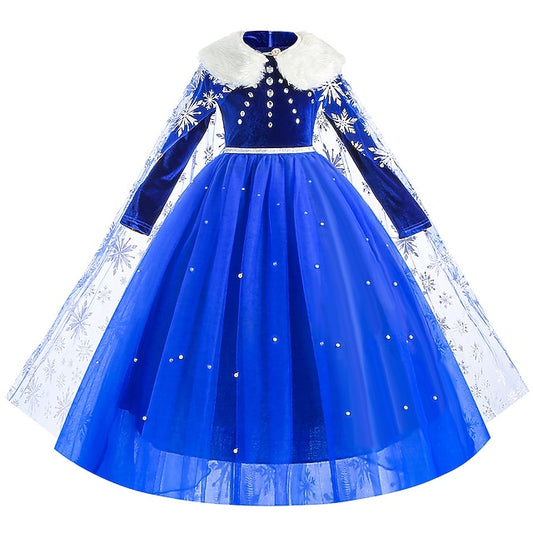 Theme Girl Princess Dress Fairytale Elsa Party Flower Frozen