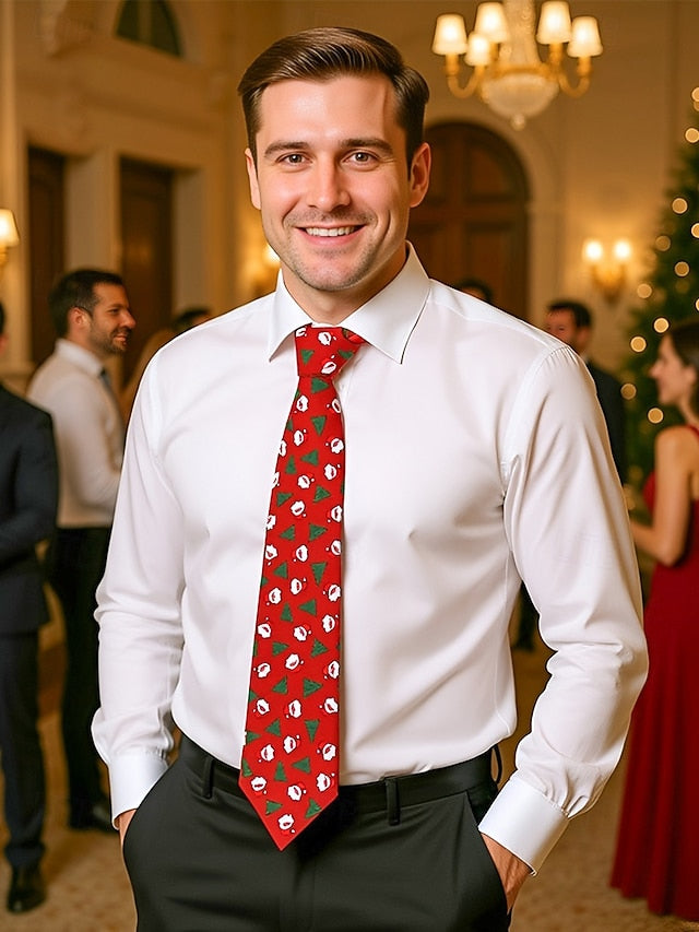 Silk Tie – Fun and Men's Tree Christmas Polyester Santa