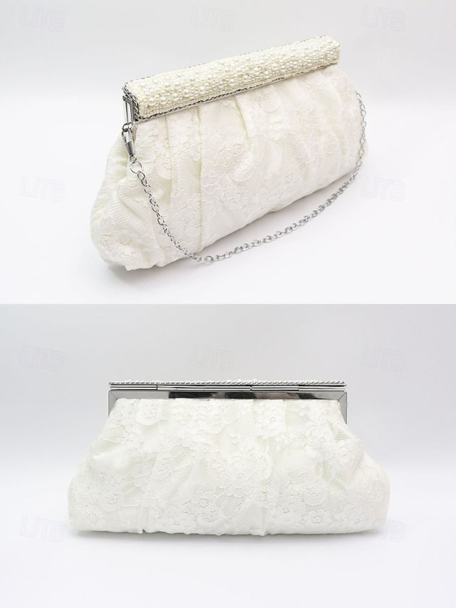 Clutch Bag Lace Women's Evening Elegant with Beaded Black