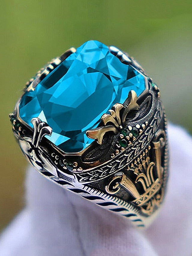 Gemstone Men's Alloy Ring