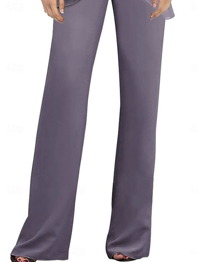 Bride Simple Wedding Mother of the Guest Elegant Pantsuit Dress