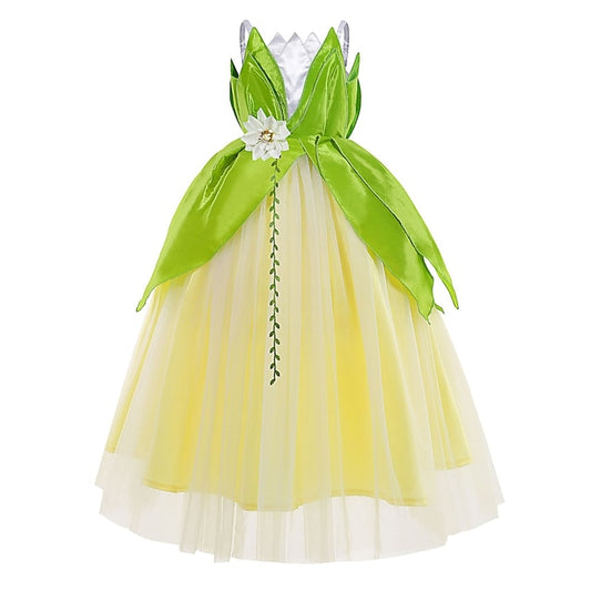 Tiana Bell Princess Theme Tinker Girl Dress Flower Fairytale