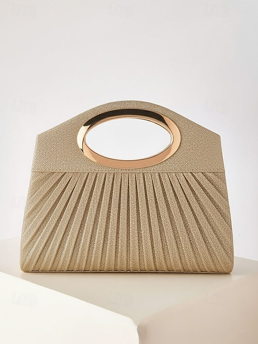 Clutch Glitter Bag Evening with Women's Gold Handle