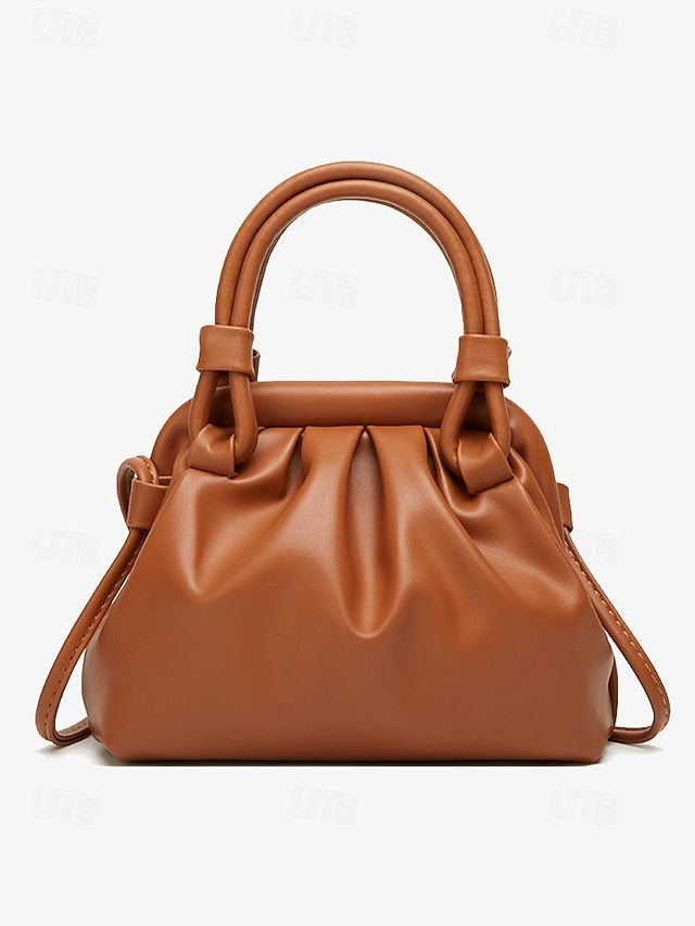 Elegant Women's with Cream Handbag Closure Drawstring –