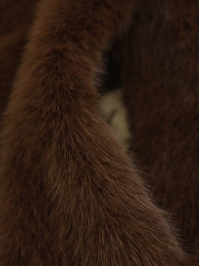 Fur Women's Comfortable Warm Teddy Coat Buttons Faux