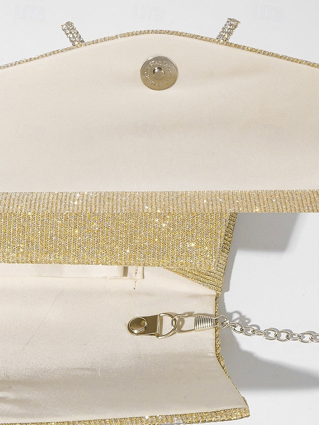 Glitter Purse Accent with Bow Clutch Blue Rhinestone