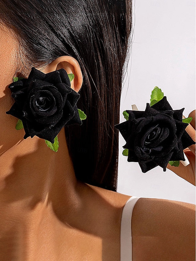 Drop Flower Women's Earrings - Floral Statement Oversized