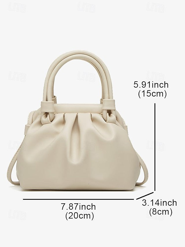 Elegant Women's with Cream Handbag Closure Drawstring –