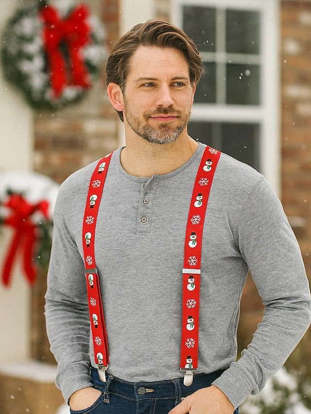 Snowman Men's with Christmas Suspenders
