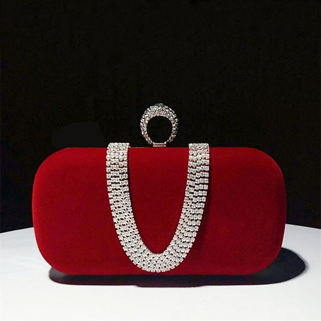 Bags Women's Velvet Clutch Evening Wristlet Bag