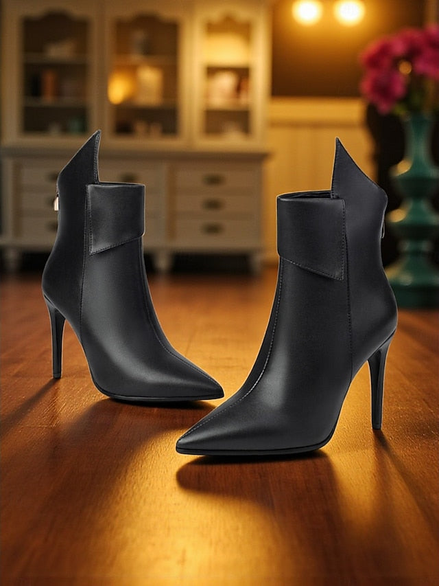 Boots Pointed Women's Metallic Stiletto Toe Ankle - Gold