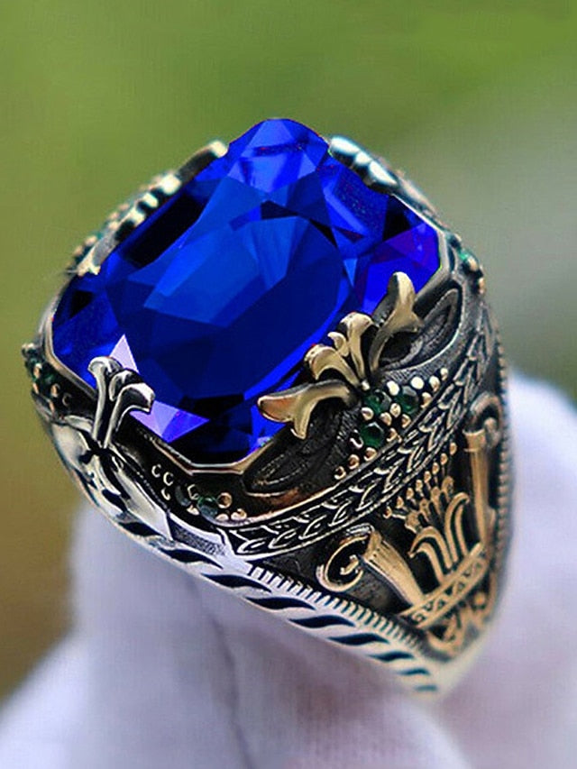 Gemstone Men's Alloy Ring
