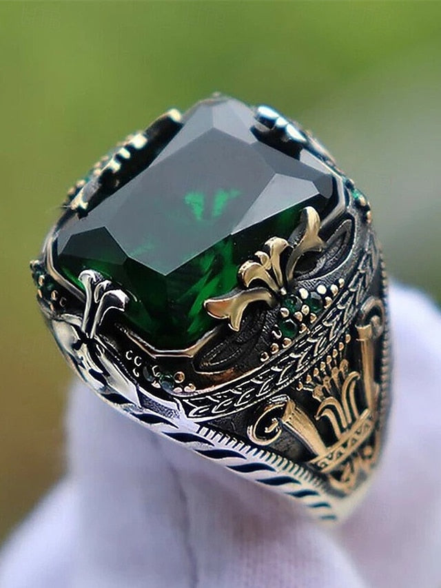 Gemstone Men's Alloy Ring