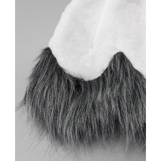 Long Jacket Sherpa Fur Coat White Women's Faux Black