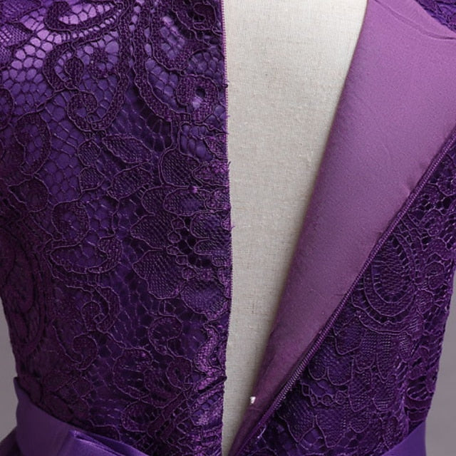 Little A Floral Party Kids Girls' Line Dress Plain