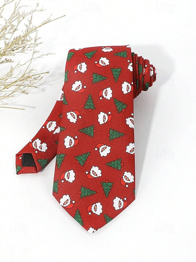 Silk Tie – Fun and Men's Tree Christmas Polyester Santa