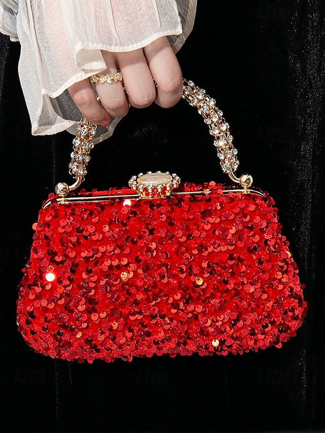 Women's – Vintage Evening Bag Embellished Clutch Sequin