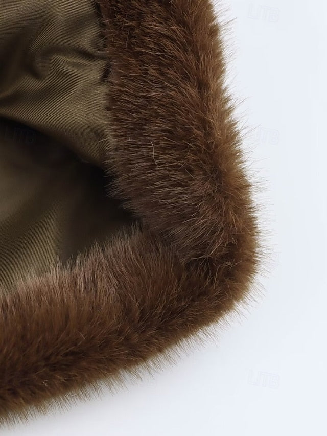 Fur Women's Comfortable Warm Teddy Coat Buttons Faux