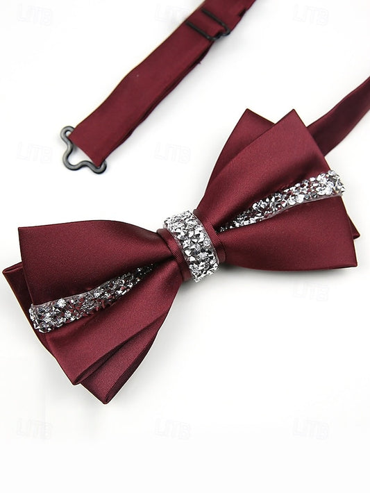 with Satin Bow Embellishment Burgundy Crystal – Elegant Tie