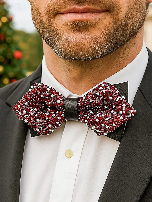 – Sparkling Christmas Tie Men's Sequins Bow Polyester