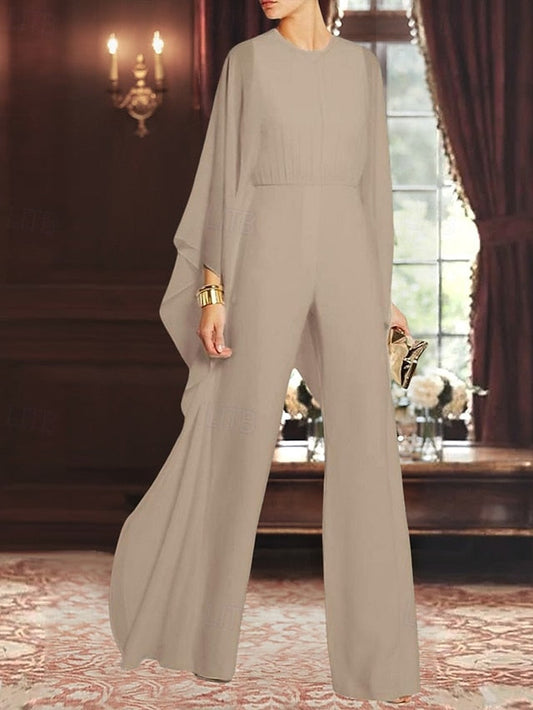 Dress Elegant Simple the Jumpsuit Cape Bride of Mother