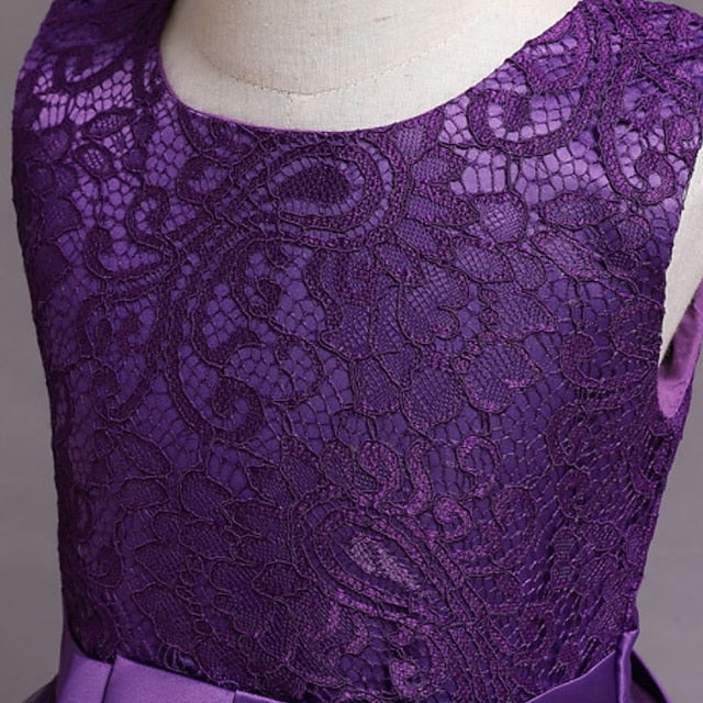 Little A Floral Party Kids Girls' Line Dress Plain