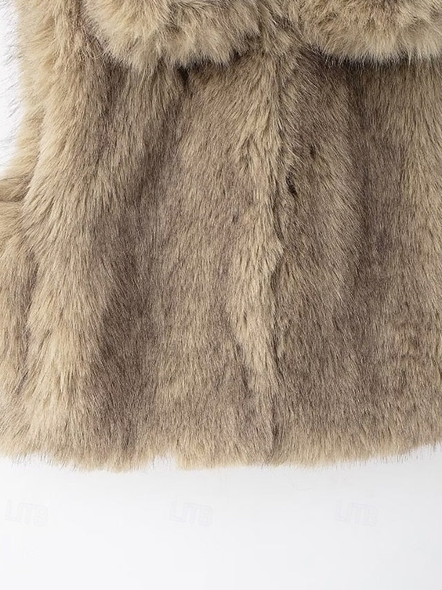 Leathers Fur Vest Faux Coat Furs Comfortable Women's