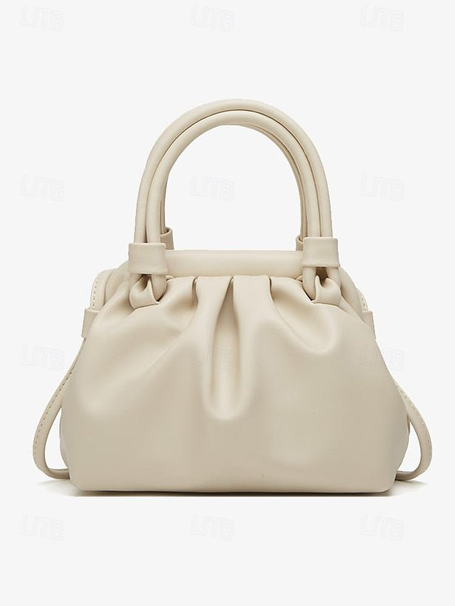 Elegant Women's with Cream Handbag Closure Drawstring –