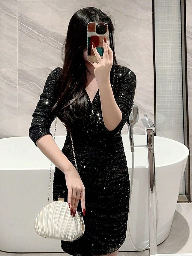 Pleated Women's Evening Satin Shell Clutch Purse