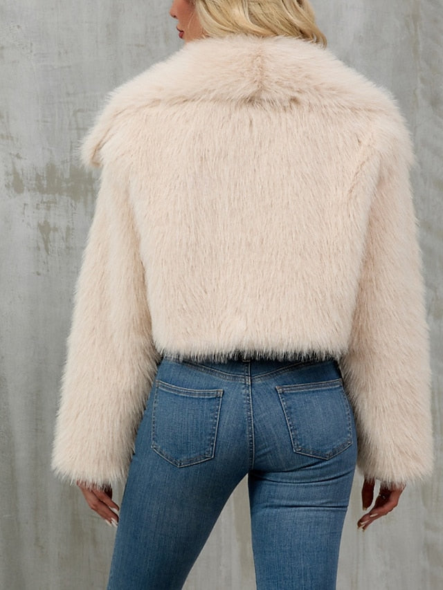 Furs Coat Women's Comfortable Faux Leathers Fur Warm