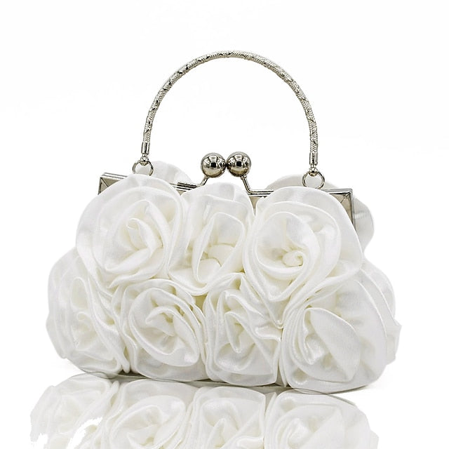 Evening Red Floral Vintage Design Rose – Clutch Elegant Bag