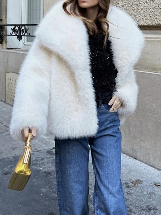 Leathers Fur Comfortable Warm Faux Women's Coat Furs