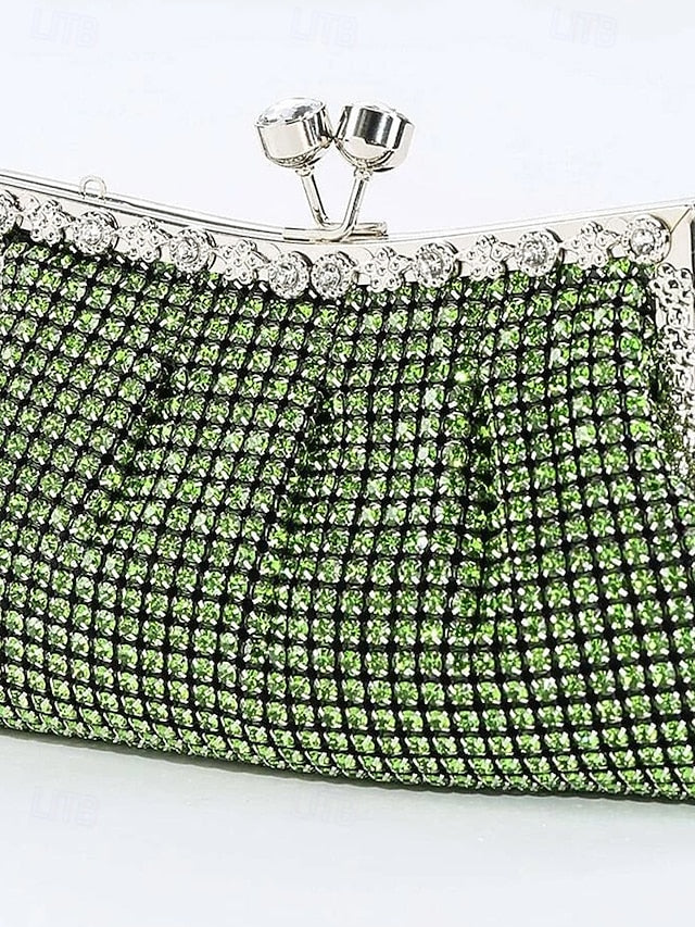 Green Purse Rhinestone Sage Vintage Women's – Clutch