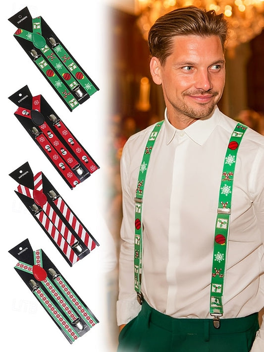 Snowman Men's with Christmas Suspenders