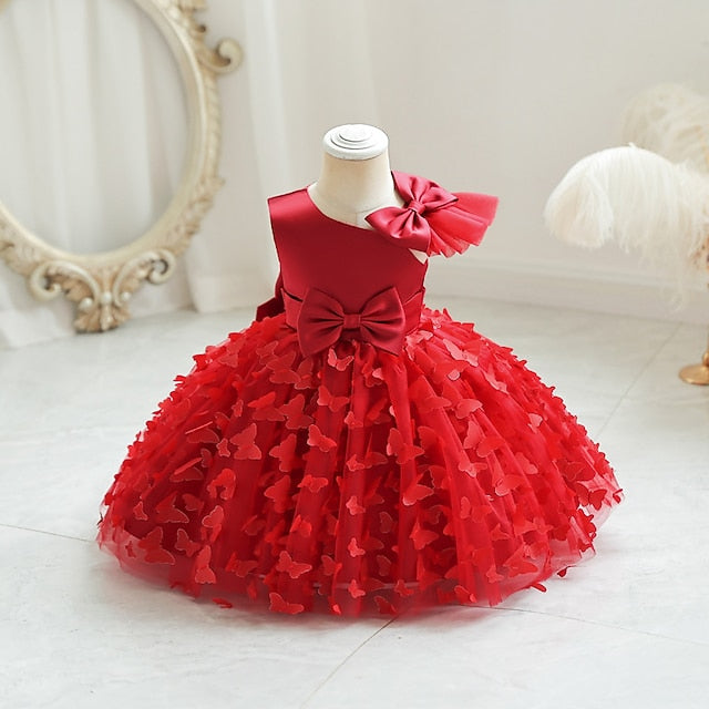Solid Sleeveless Color Girls' Toddler Party Dress