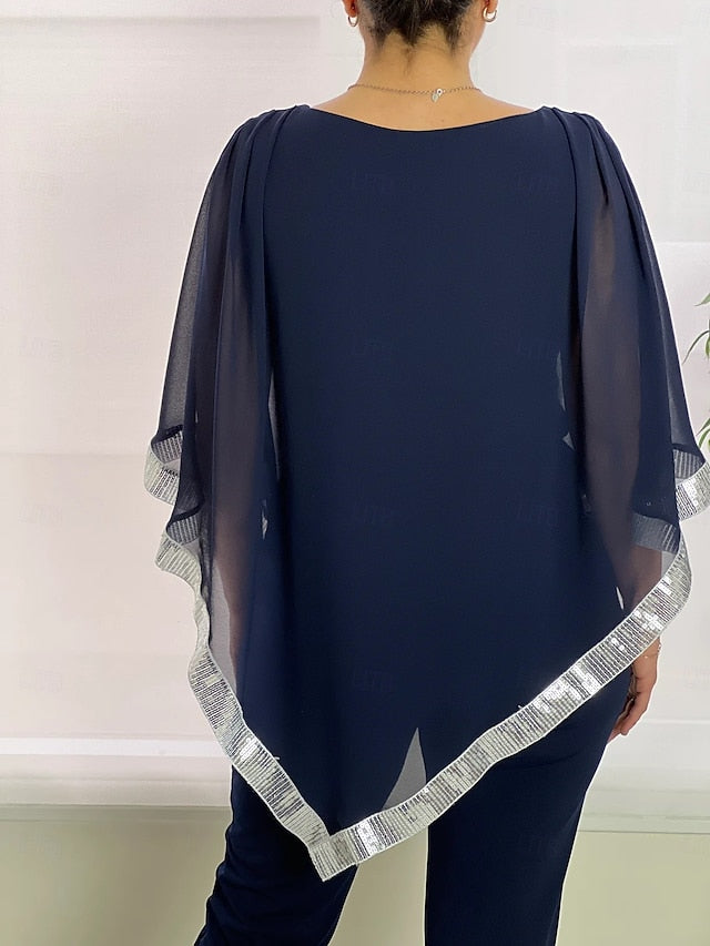 the Dress Pantsuit of Bride Two Elegant Mother Piece Simple