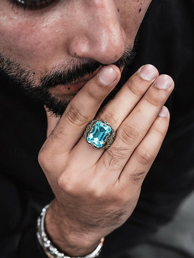 Gemstone Men's Alloy Ring