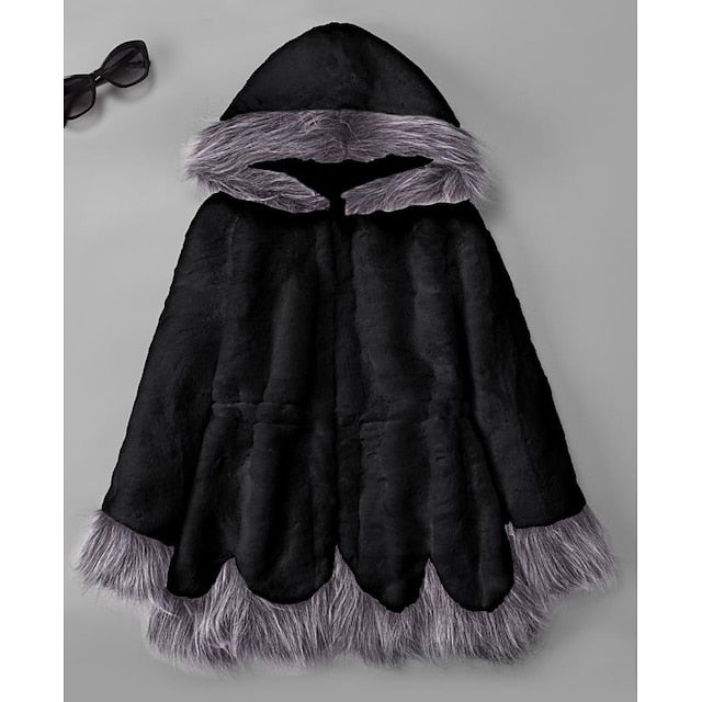 Long Jacket Sherpa Fur Coat White Women's Faux Black